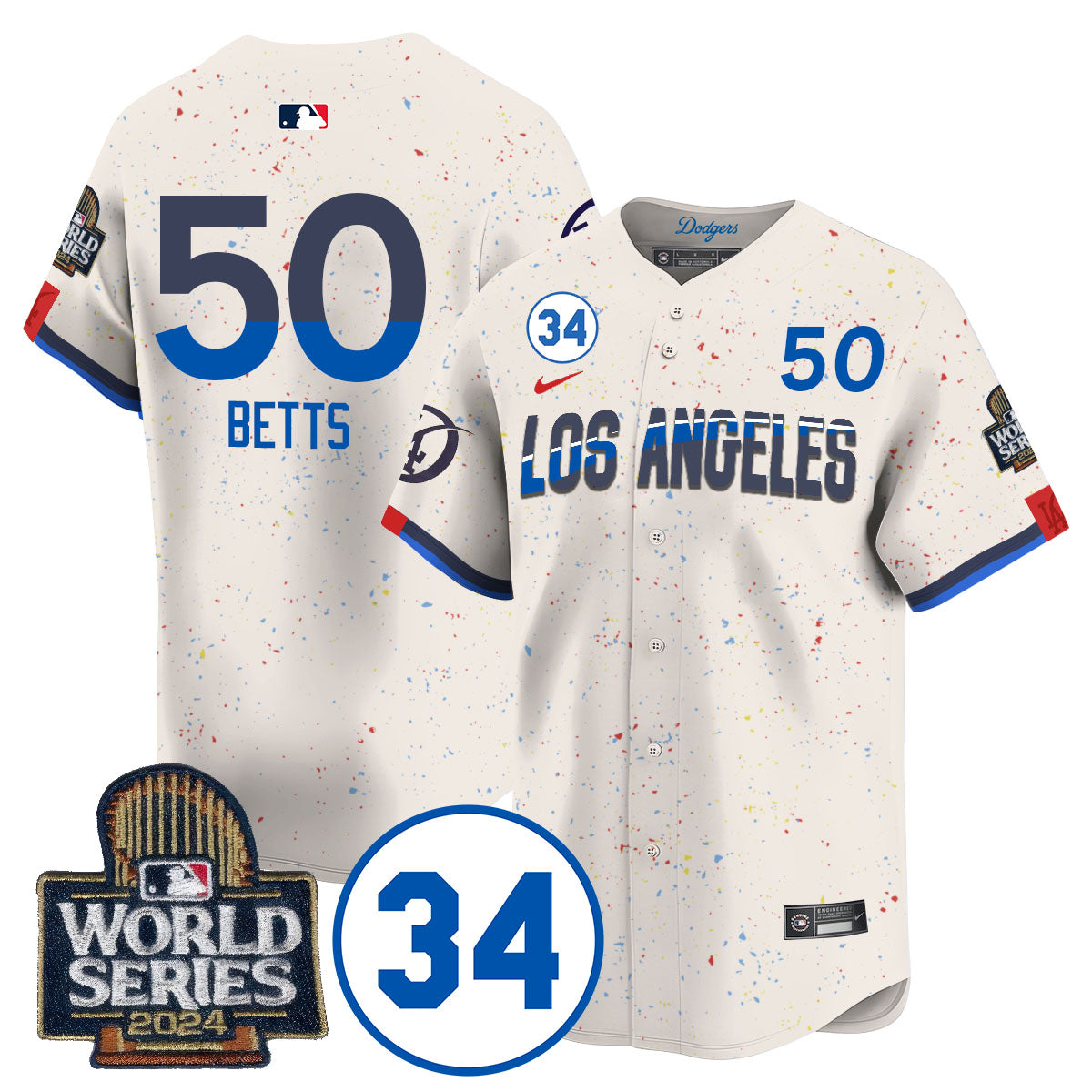 Dodgers World Series - Fernando Valenzuela Memorial Jersey - All Stitched