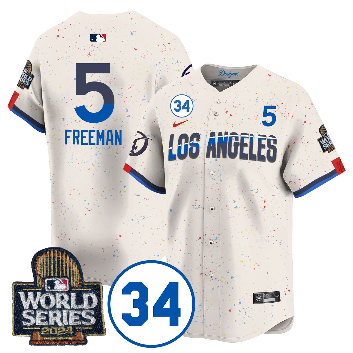 Dodgers World Series - Fernando Valenzuela Memorial Jersey - All Stitched