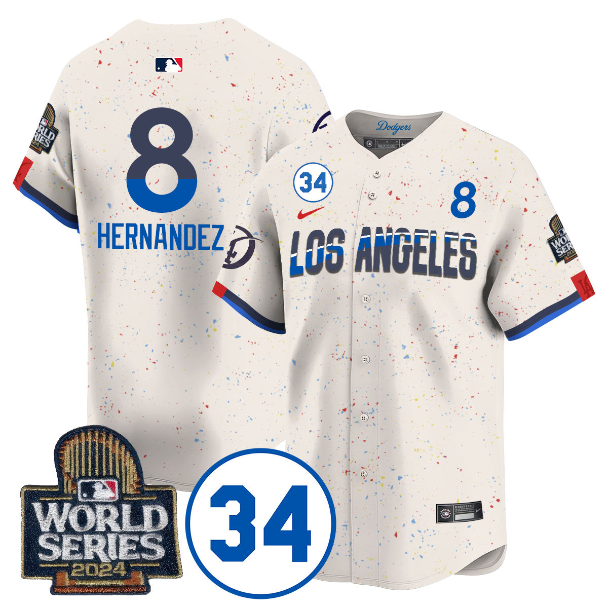 Dodgers World Series - Fernando Valenzuela Memorial Jersey - All Stitched