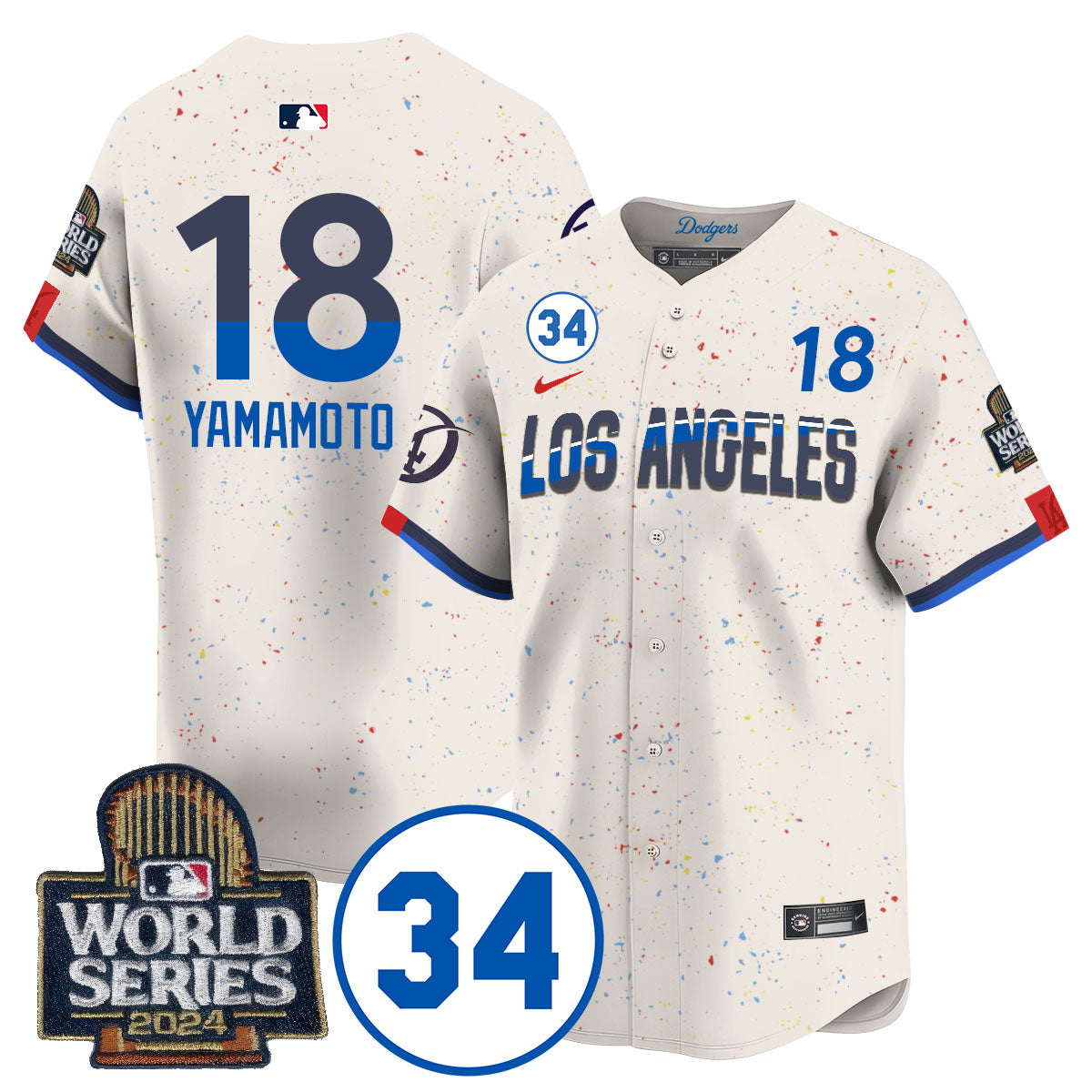 Dodgers World Series - Fernando Valenzuela Memorial Jersey - All Stitched