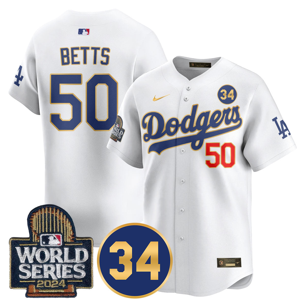 Dodgers World Series - Fernando Valenzuela Memorial Jersey - All Stitched