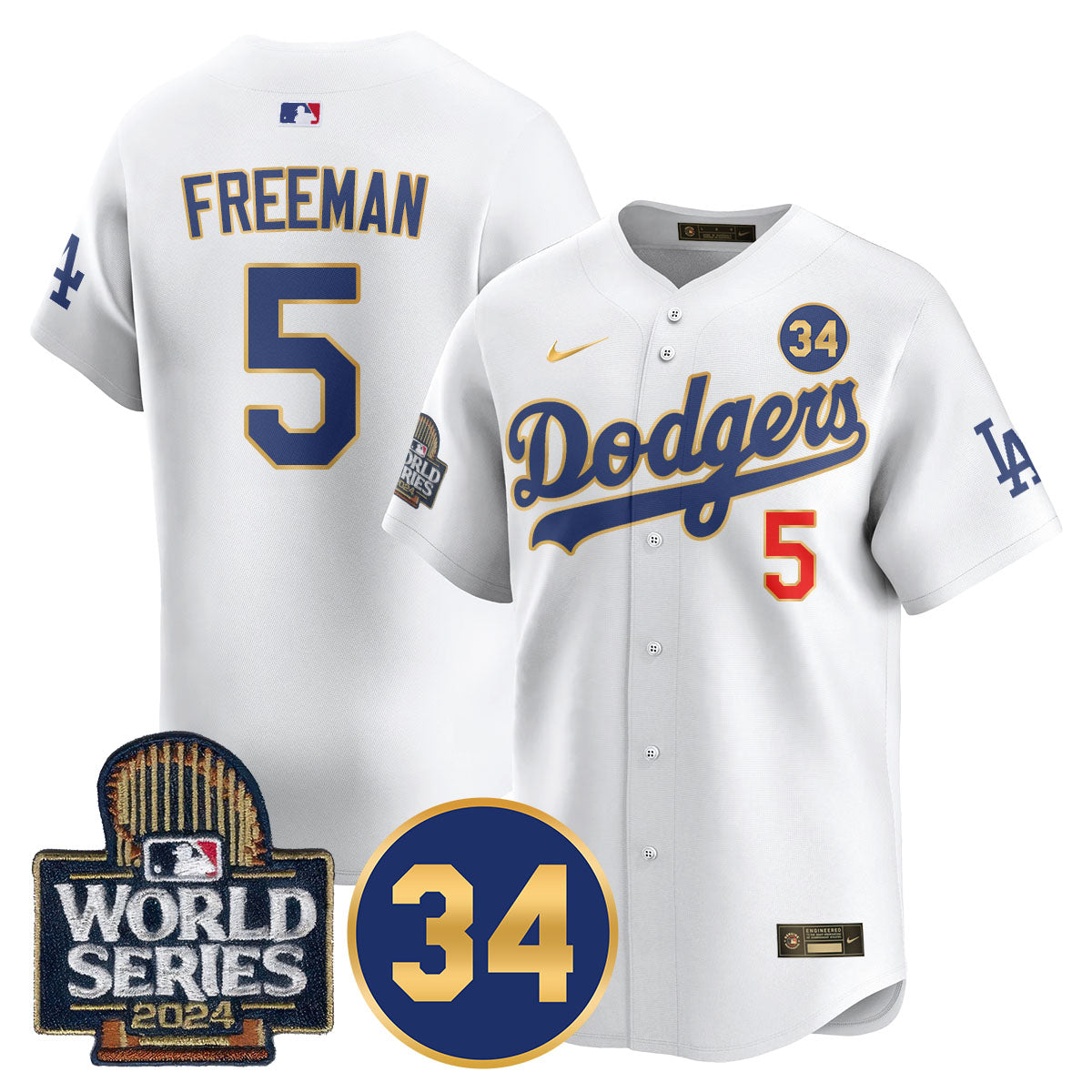 Dodgers World Series - Fernando Valenzuela Memorial Jersey - All Stitched