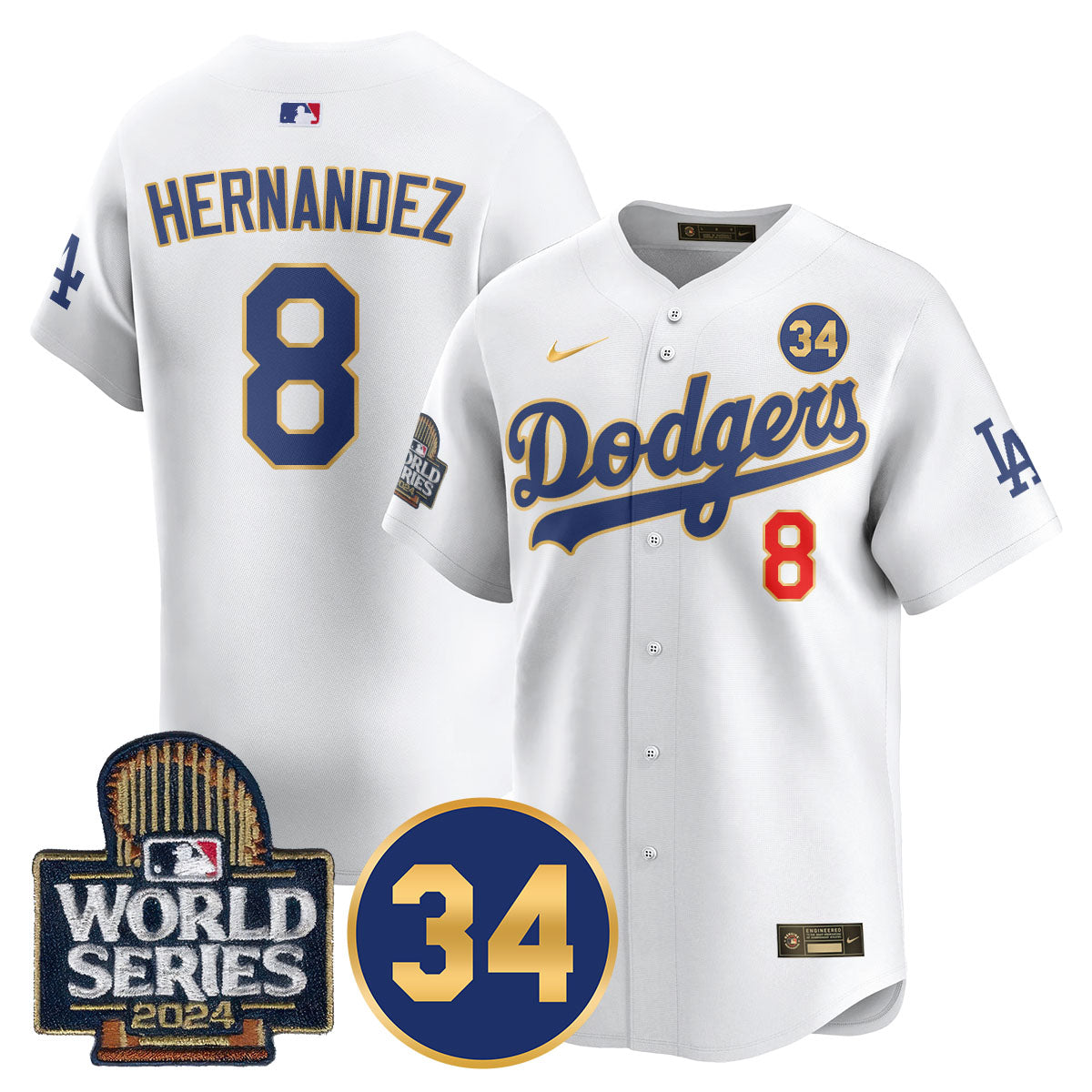 Dodgers World Series - Fernando Valenzuela Memorial Jersey - All Stitched