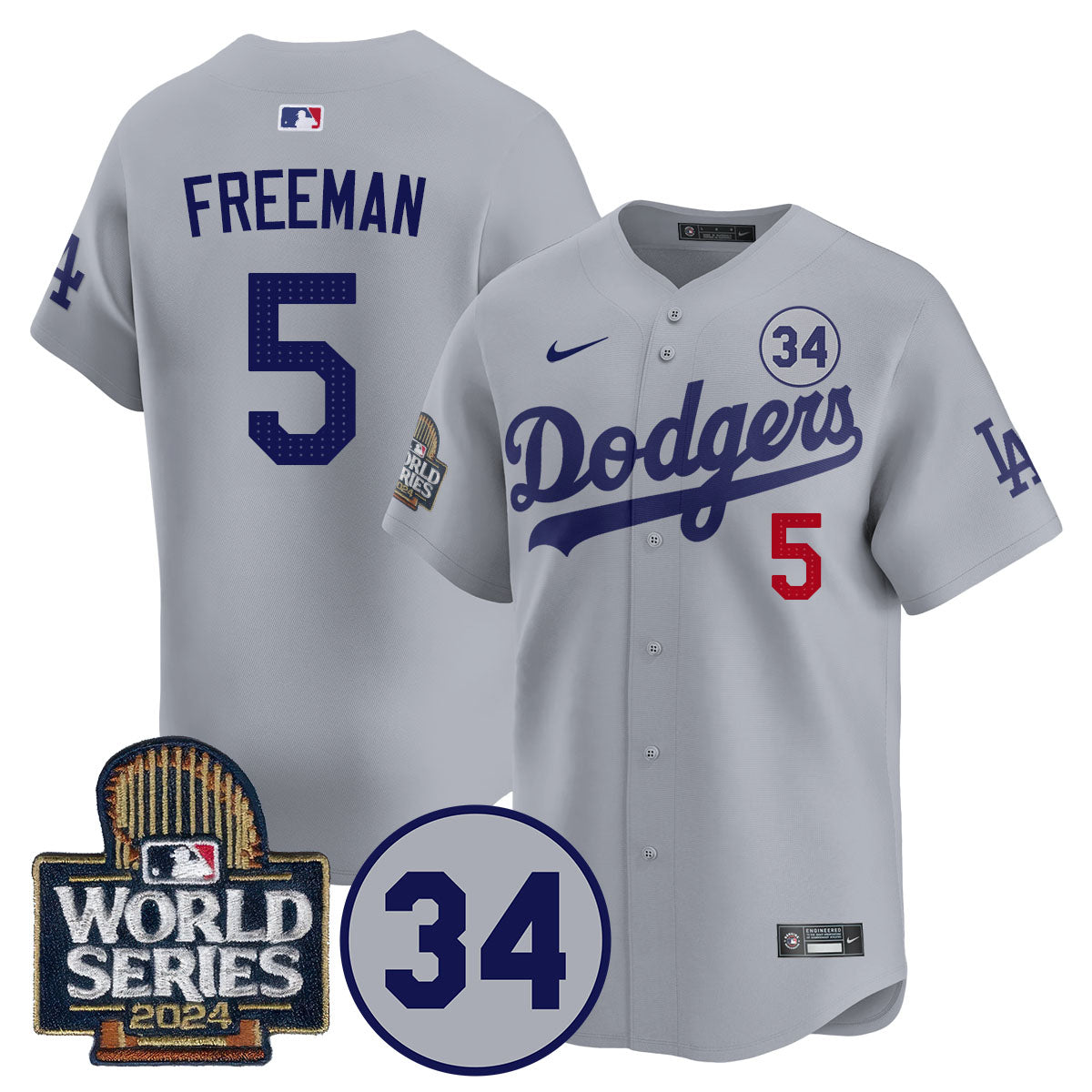 Dodgers World Series - Fernando Valenzuela Memorial Jersey - All Stitched