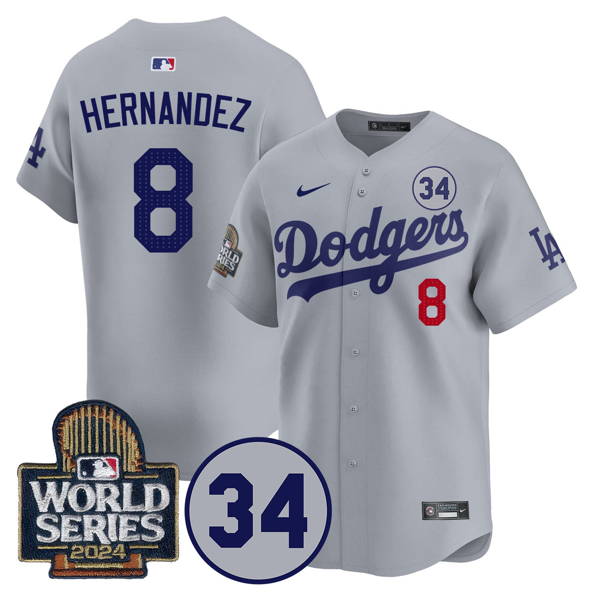 Dodgers World Series - Fernando Valenzuela Memorial Jersey - All Stitched