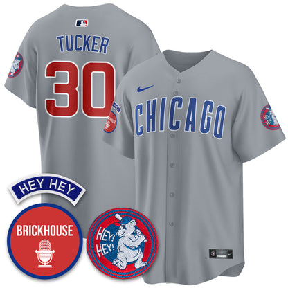 Chicago Cubs Limited Jersey - Jack Brickhouse "Hey Hey" Patch - All Stitched