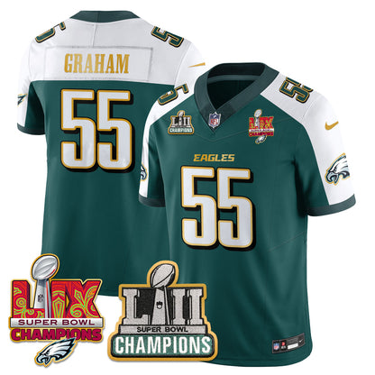 Philadelphia Eagles LII-LIX Super Bowl Champions Vapor Limited Gold Jersey - All Stitched