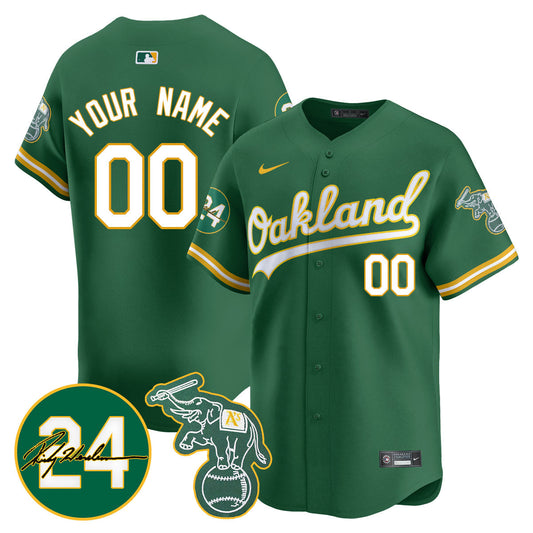 Oakland Athletics 2024 Ricky Henderson Memorial Custom Jersey - All Stitched