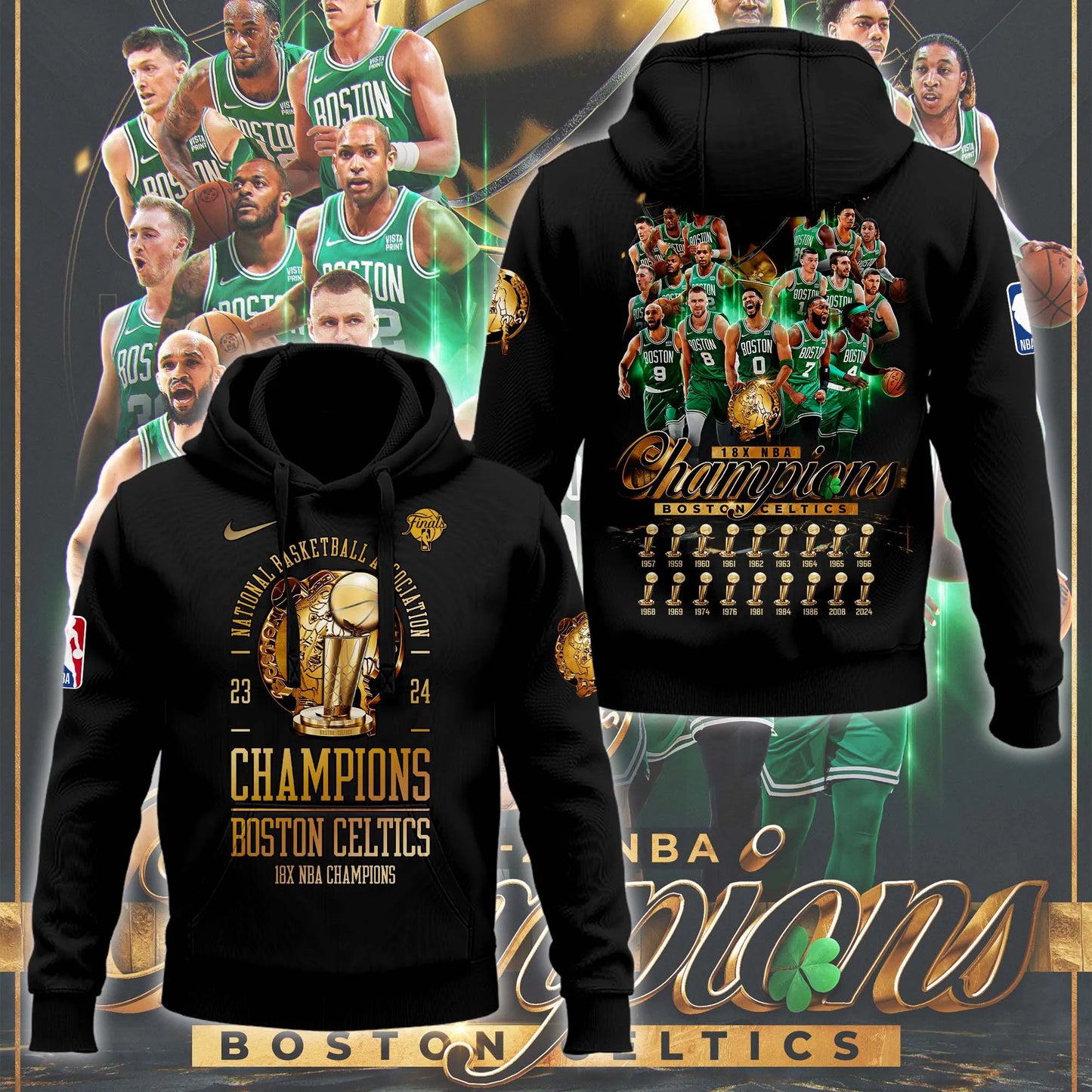 Celtics Finals 2023-24 World Champions Hoodie CT003