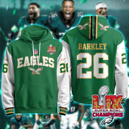 Philadelphia Eagles Super Bowl LIX Champions Gold Hoodie - All Stitched