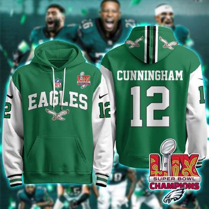 Philadelphia Eagles Super Bowl LIX Champions Hoodie - All Stitched