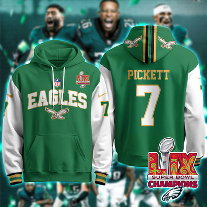 Philadelphia Eagles Super Bowl LIX Champions Gold Hoodie - All Stitched