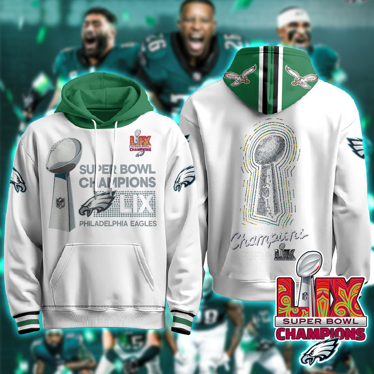 Philadelphia Eagles Super Bowl LIX Champions Hoodie