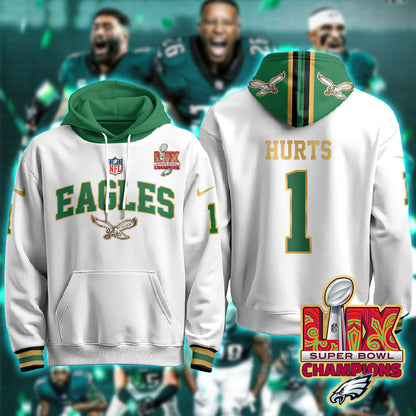 Philadelphia Eagles Super Bowl LIX Champions Gold Hoodie - All Stitched