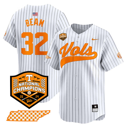 Tennessee 2024 Baseball College World Series Champions Limited Jersey - All Stitched