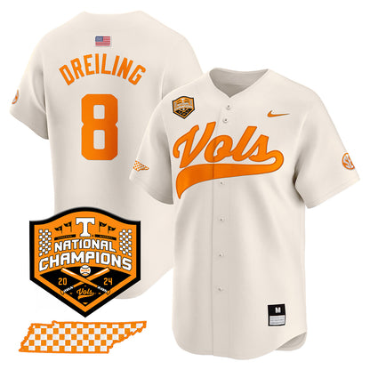 Tennessee 2024 Baseball College World Series Champions Limited Jersey - All Stitched