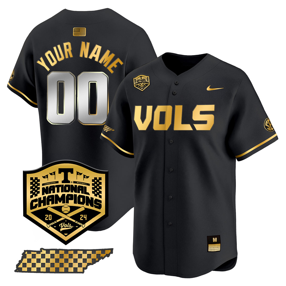 Tennessee 2024 Baseball College World Series Champions Limited Custom Jersey V2 - All Stitched