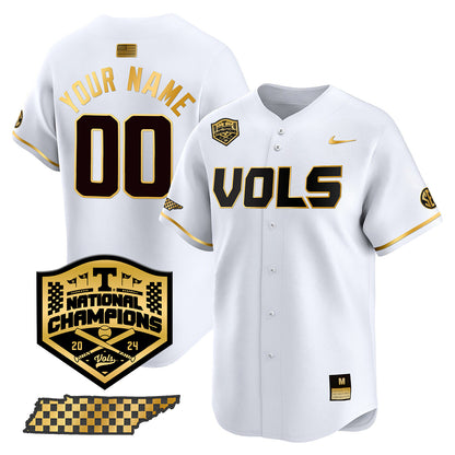 Tennessee 2024 Baseball College World Series Champions Limited Custom Jersey V2 - All Stitched