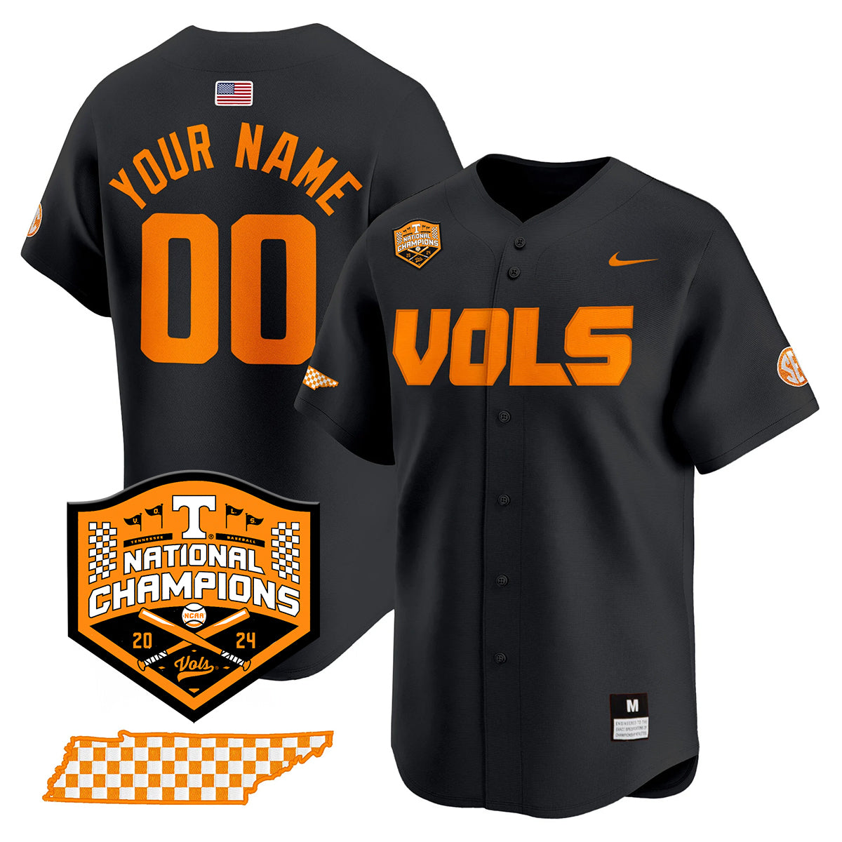 Tennessee 2024 Baseball College World Series Champions Limited Custom Jersey V2 - All Stitched