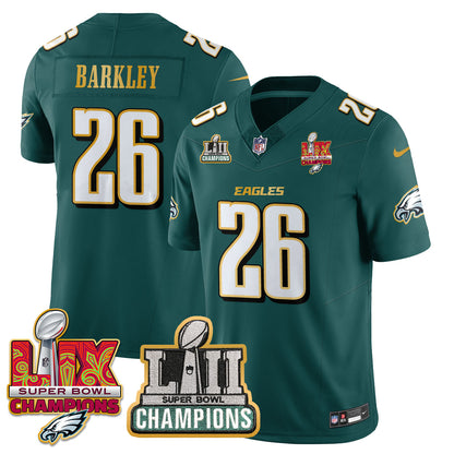 Philadelphia Eagles LII-LIX Super Bowl Champions Vapor Limited Gold Jersey - All Stitched