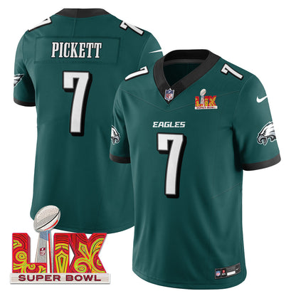 Philadelphia Eagles Super Bowl LIX Patch Vapor Limited Jersey - All Stitched