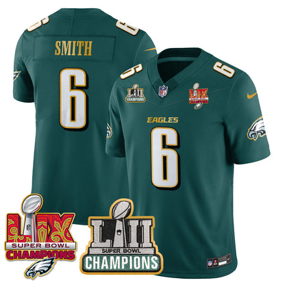 Philadelphia Eagles LII-LIX Super Bowl Champions Vapor Limited Gold Jersey - All Stitched