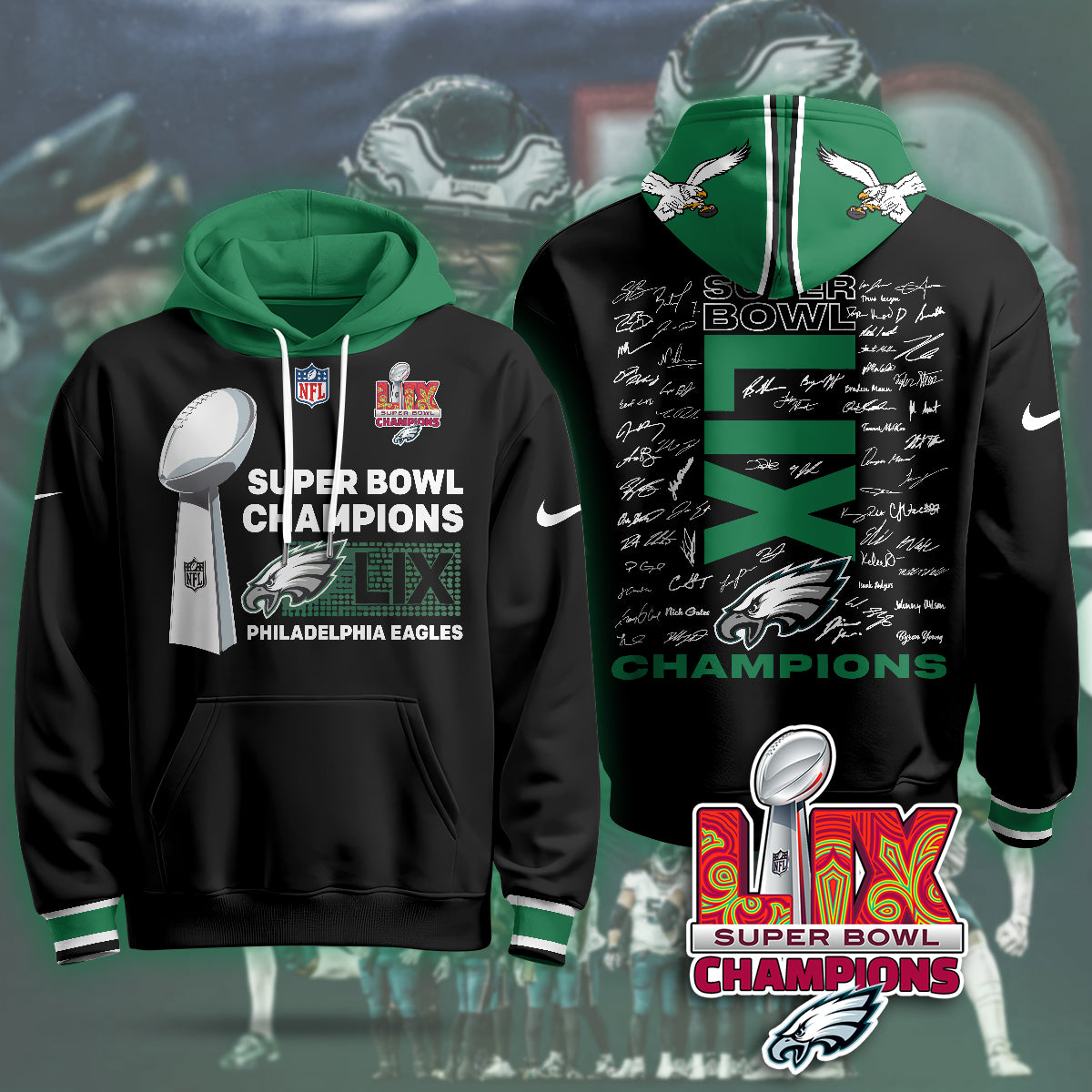 Philadelphia Eagles Super Bowl LIX Champions Hoodie