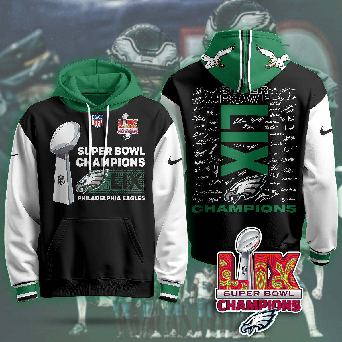 Philadelphia Eagles Super Bowl LIX Champions Hoodie