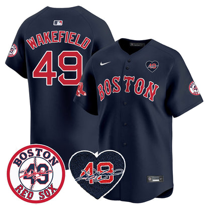 Red Sox Tim Wakefield Jersey - Memorial Patch - All Stitched