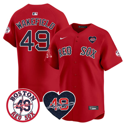 Red Sox Tim Wakefield Jersey - Memorial Patch - All Stitched