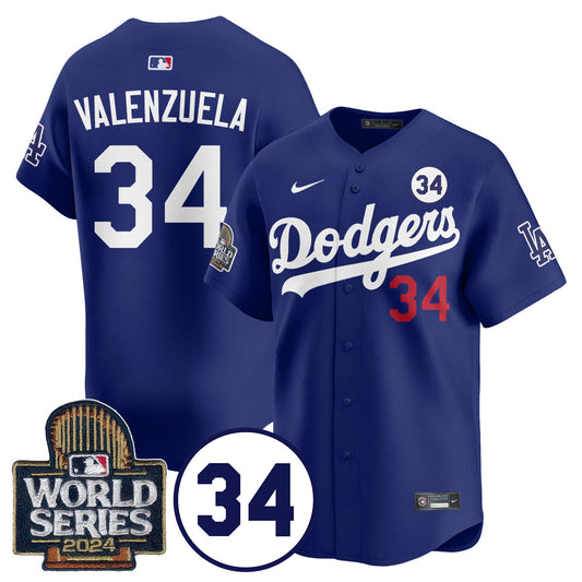 Dodgers World Series - Fernando Valenzuela Memorial Jersey - All Stitched