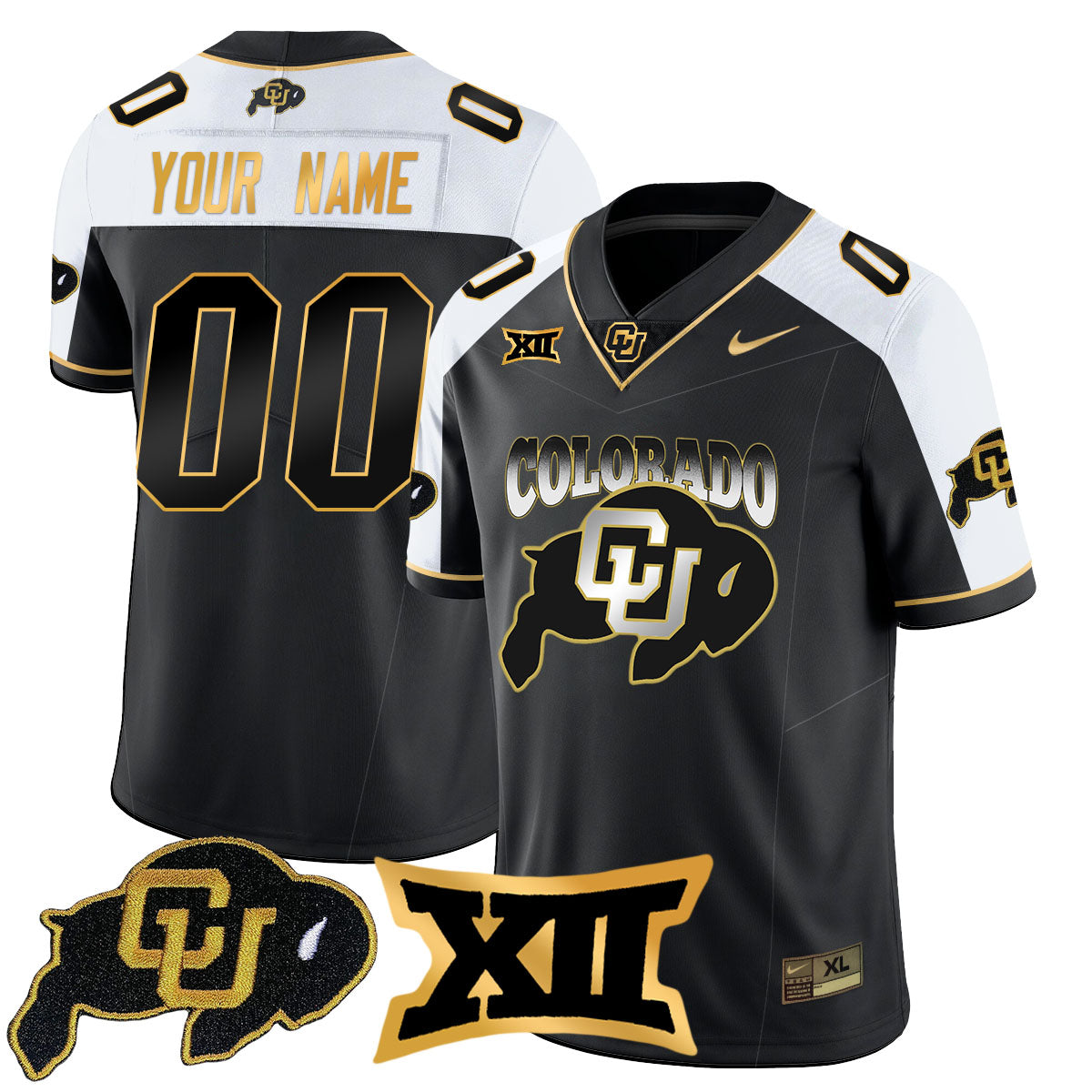 Custom Colorado Buffaloes 2024 Vapor Limited Gold Jersey N2 - All Stitched