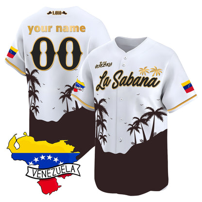 Venezuela 2024 Baseball Limited Custom Jersey L21 - La Sabana - Stitched