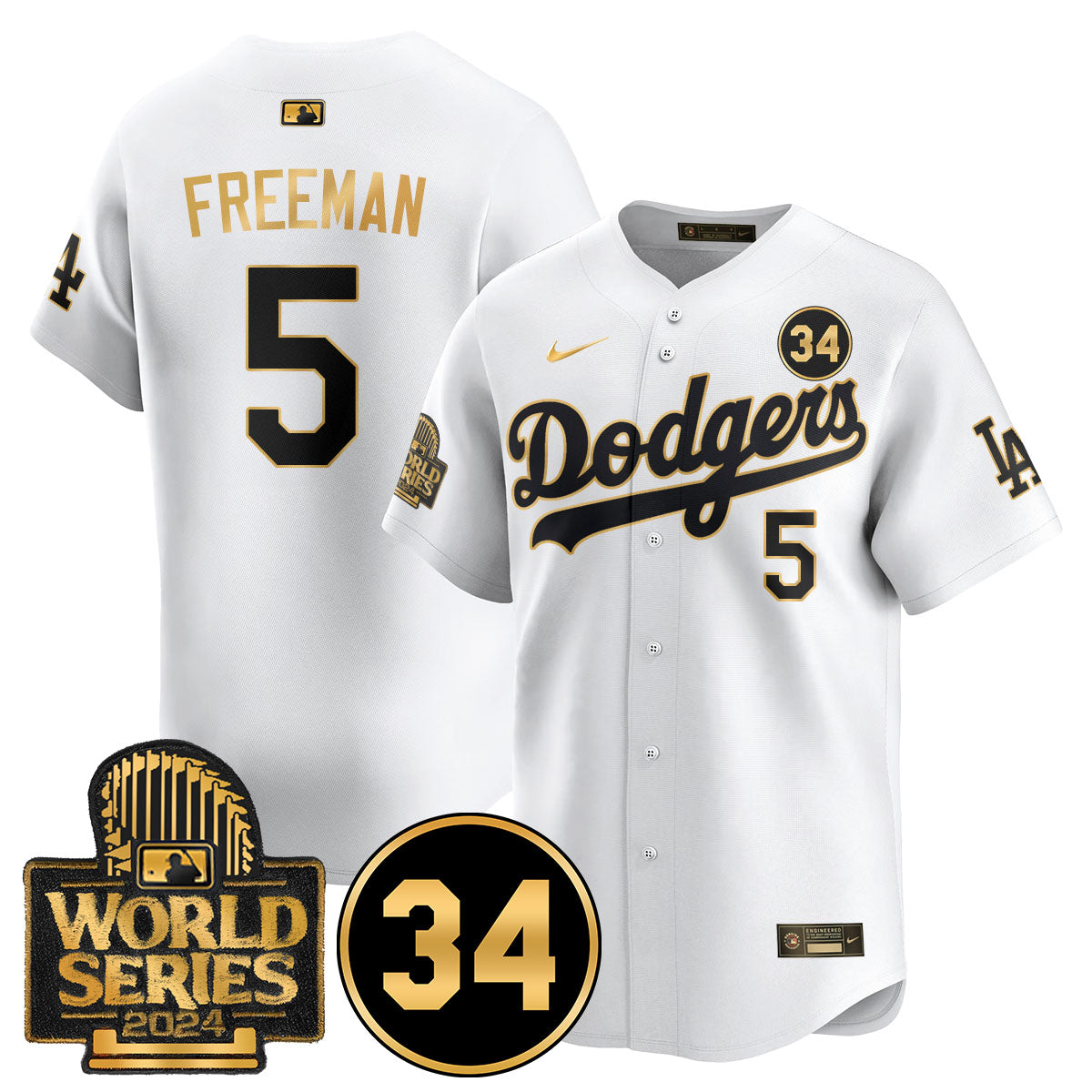 Dodgers World Series - Fernando Valenzuela Memorial Jersey - All Stitched