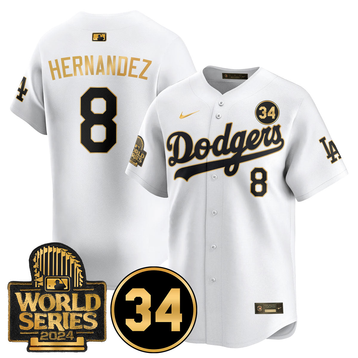 Dodgers World Series - Fernando Valenzuela Memorial Jersey - All Stitched