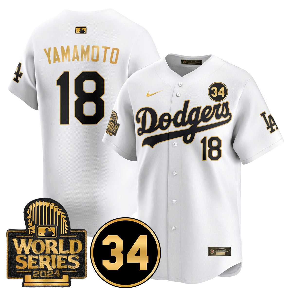 Dodgers World Series - Fernando Valenzuela Memorial Jersey - All Stitched