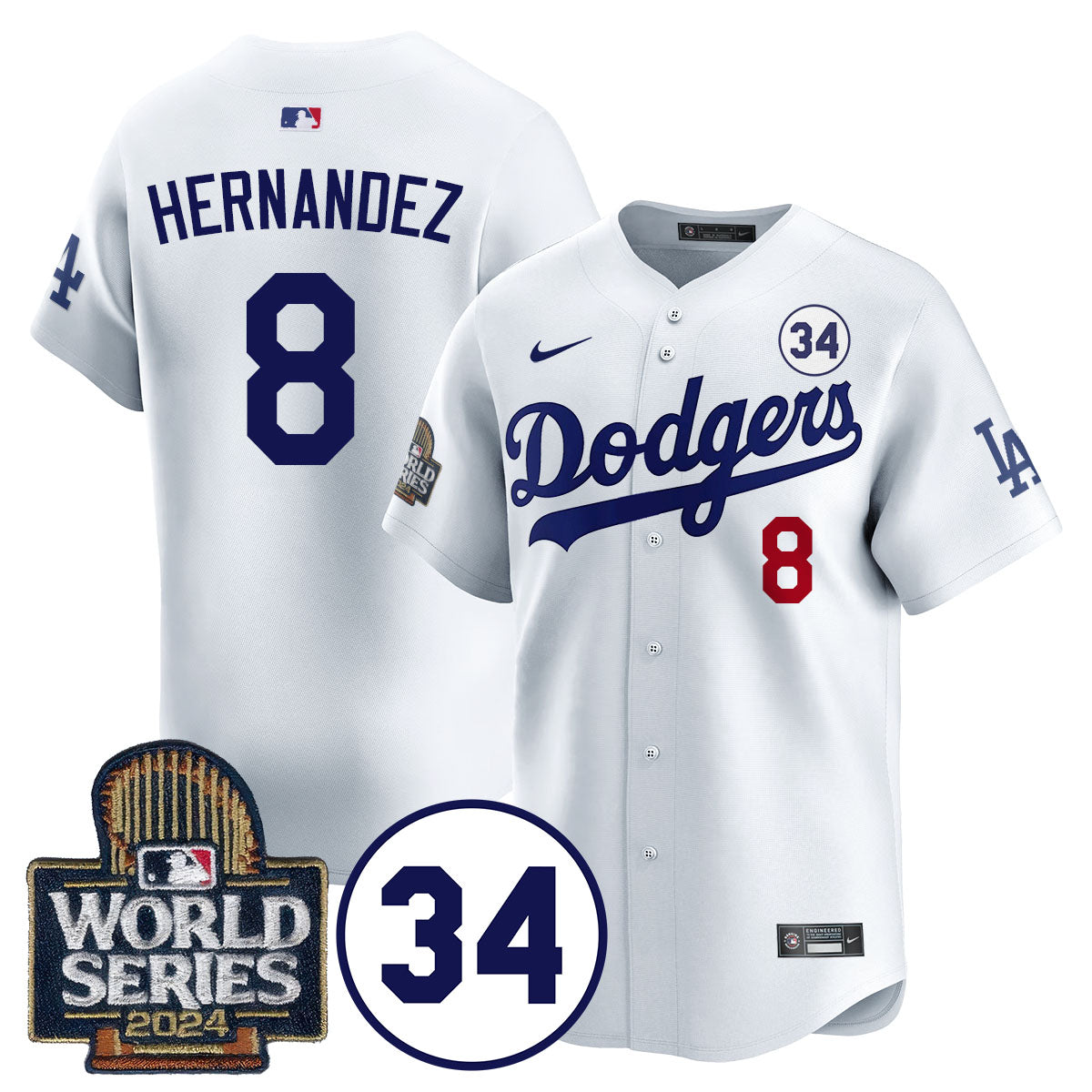 Dodgers World Series - Fernando Valenzuela Memorial Jersey - All Stitched