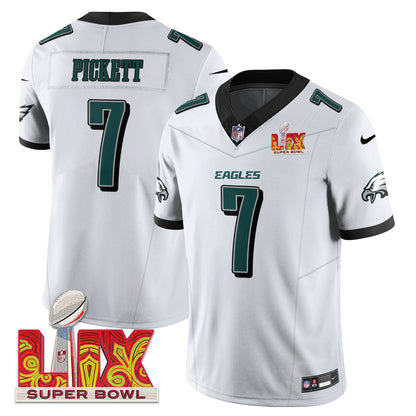 Philadelphia Eagles Super Bowl LIX Patch Vapor Limited Jersey - All Stitched