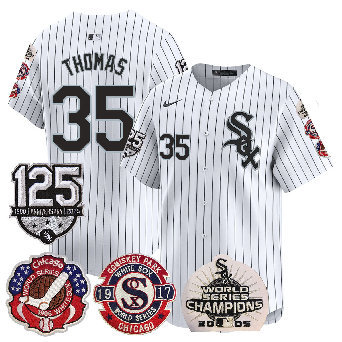 Chicago White Sox 125th Anniversary - World Series Champions Jersey - All Stitched