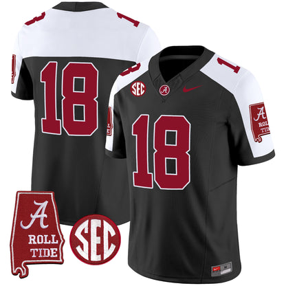 Alabama Crimson Tide Vapor Limited Jersey V5 - Alabama Map - All Stitched