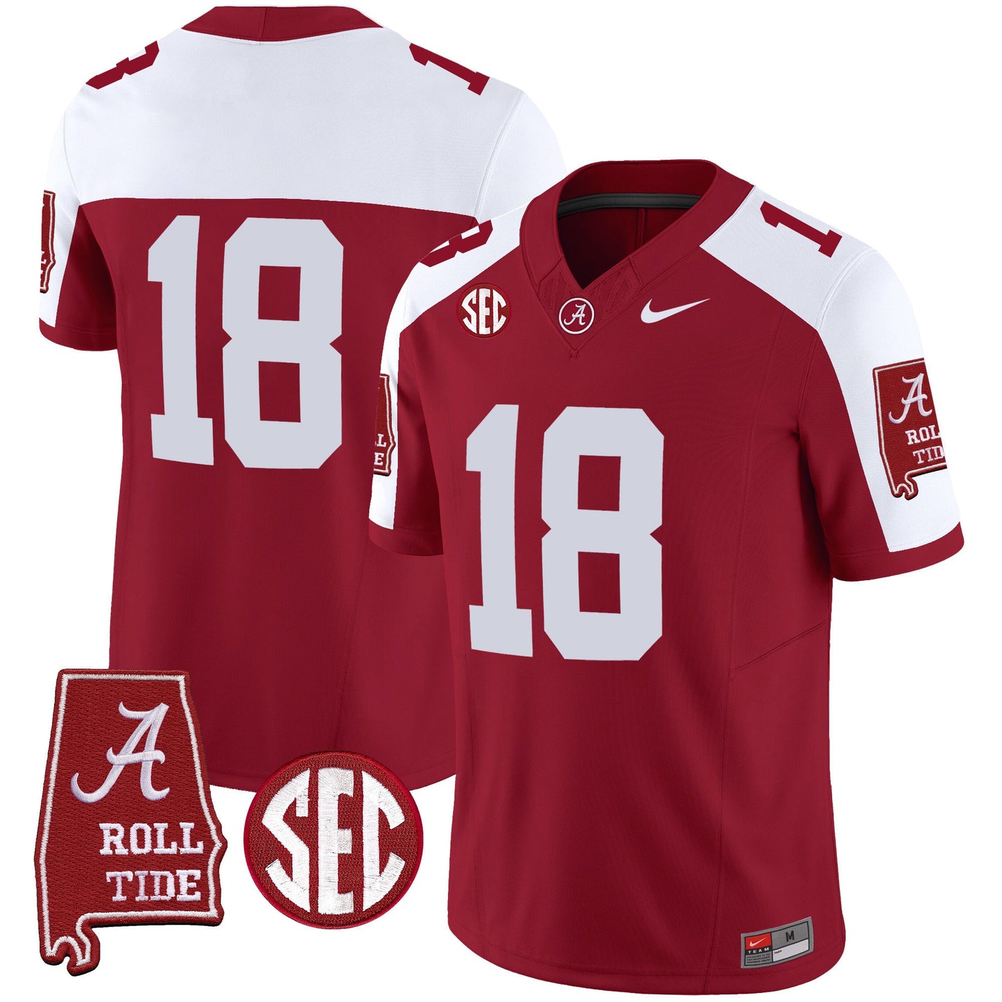 Alabama Crimson Tide Vapor Limited Jersey V3 - Alabama Map - All Stitched