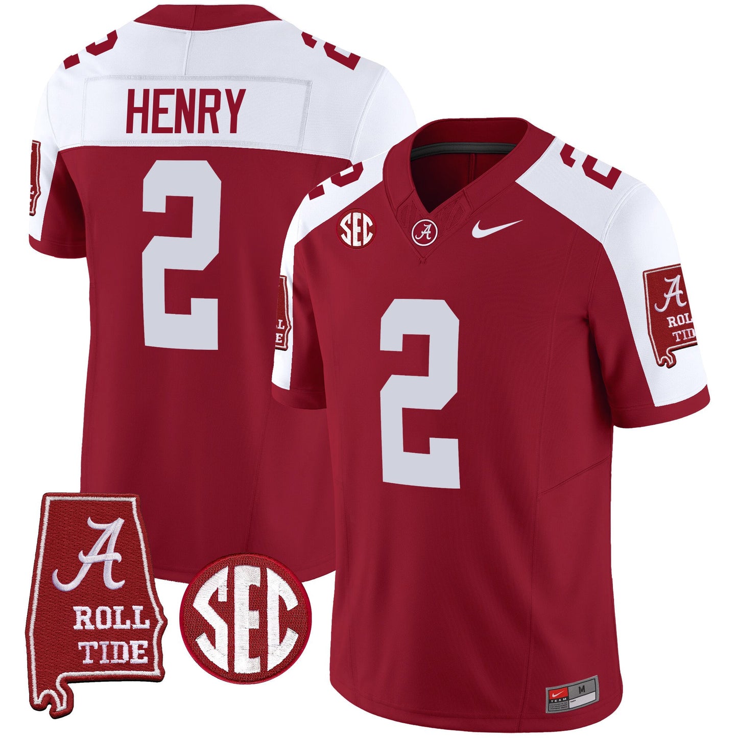 Alabama Crimson Tide Vapor Limited Jersey V3 - Alabama Map - All Stitched