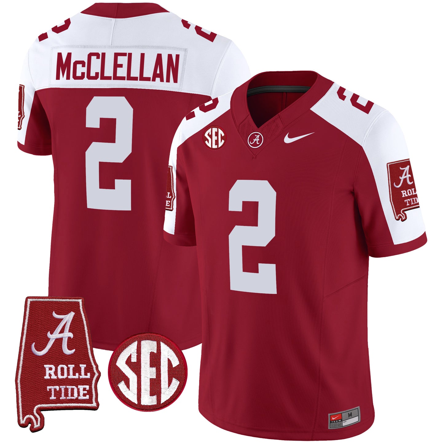 Alabama Crimson Tide Vapor Limited Jersey V3 - Alabama Map - All Stitched