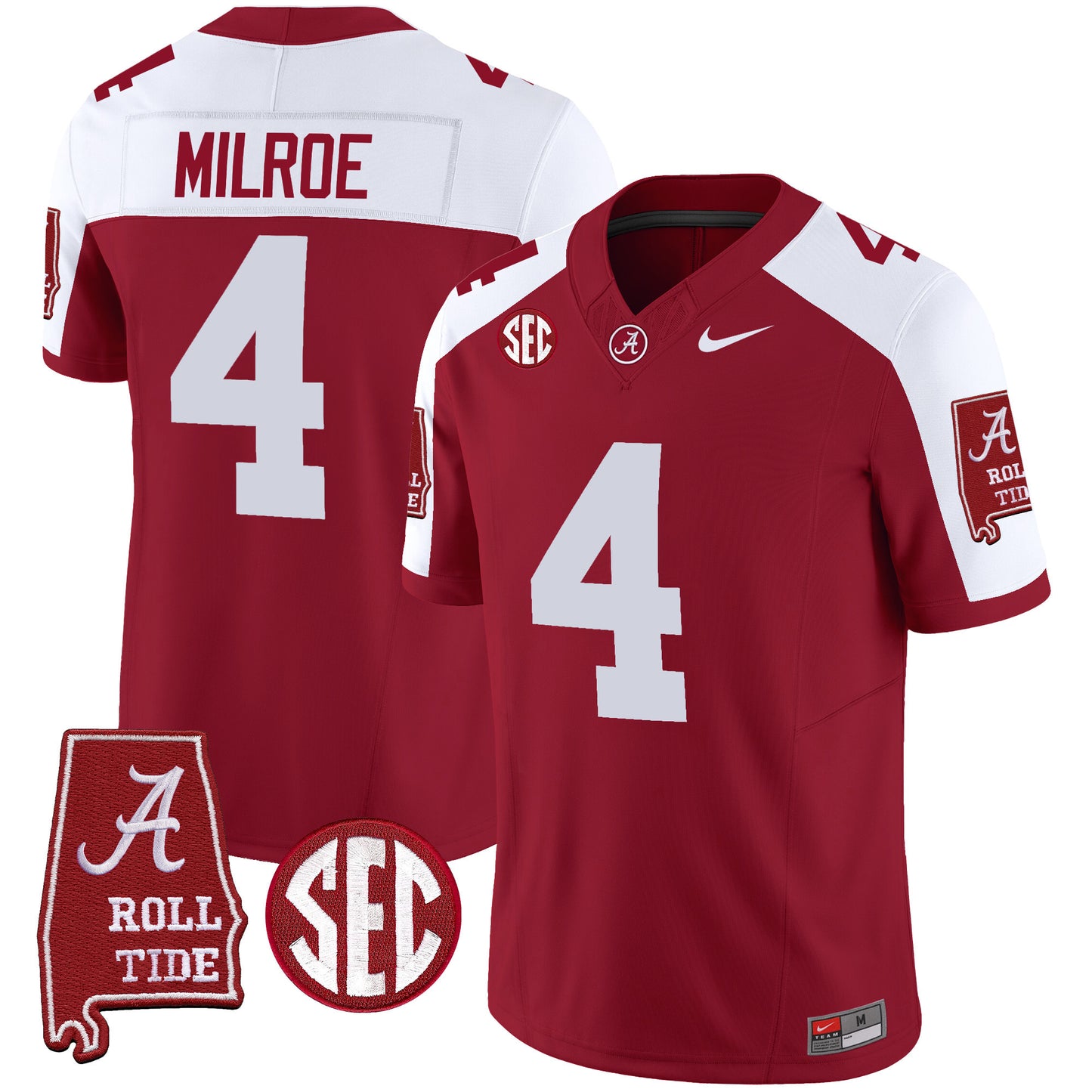 Alabama Crimson Tide Vapor Limited Jersey V5 - Alabama Map - All Stitched