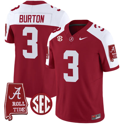 Alabama Crimson Tide Vapor Limited Jersey V5 - Alabama Map - All Stitched