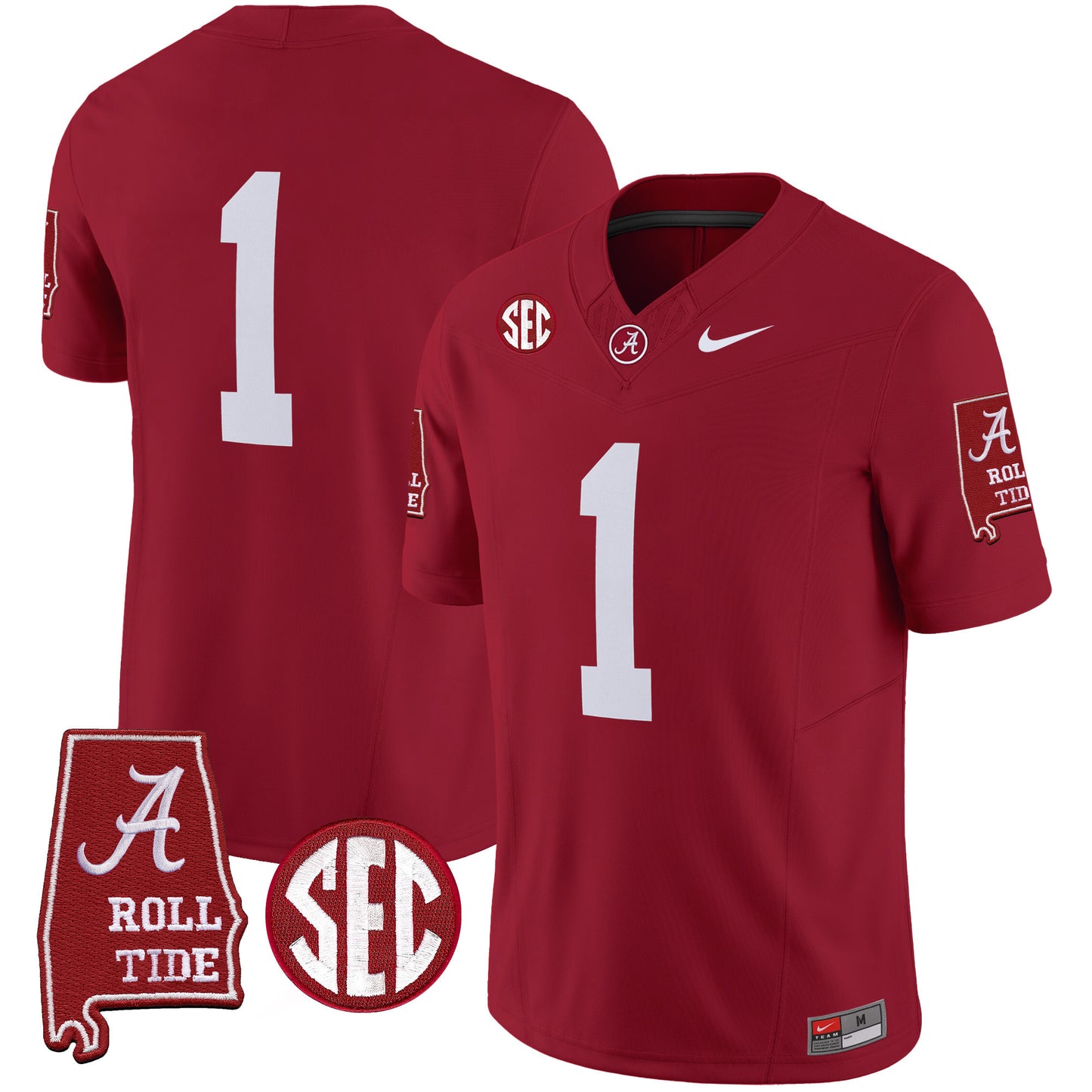 Alabama Crimson Tide Vapor Limited Jersey V5 - Alabama Map - All Stitched