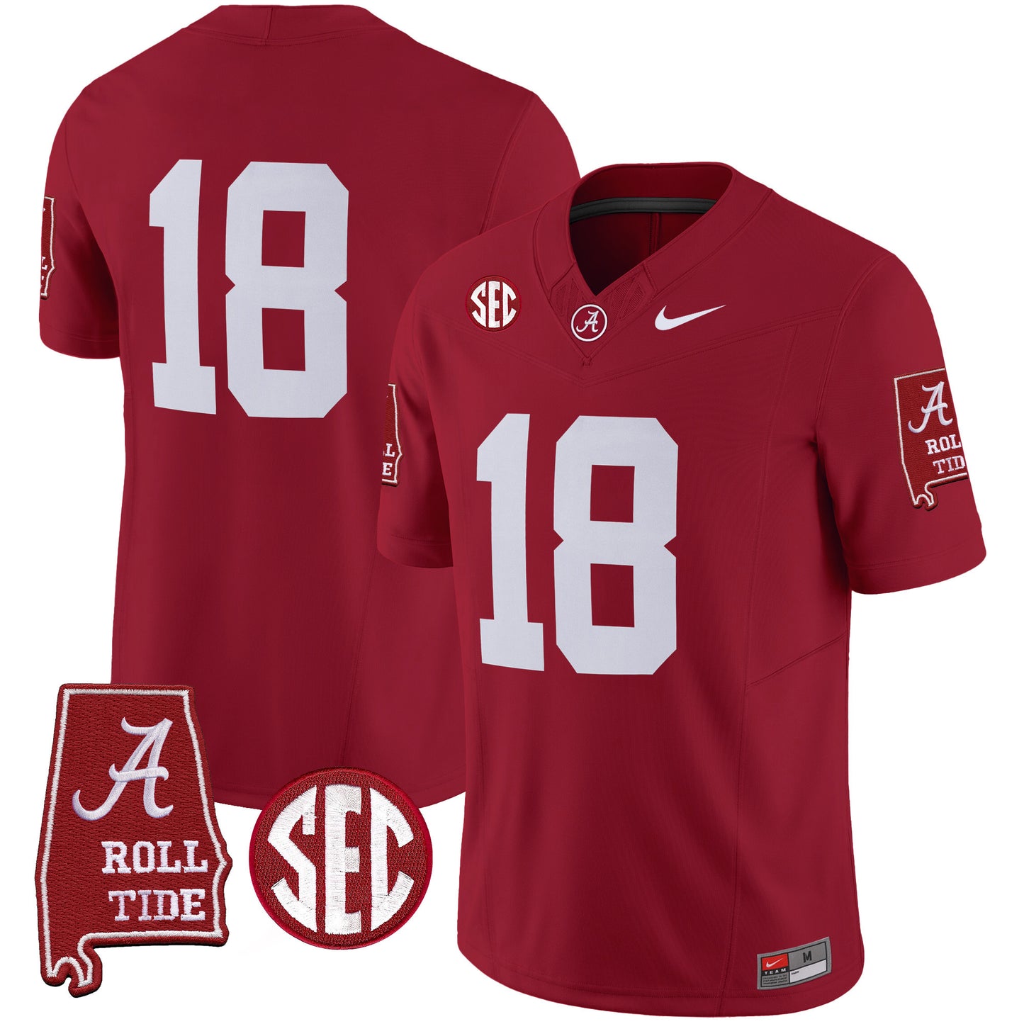 Alabama Crimson Tide Vapor Limited Jersey V5 - Alabama Map - All Stitched