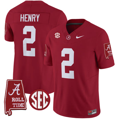 Alabama Crimson Tide Vapor Limited Jersey V5 - Alabama Map - All Stitched