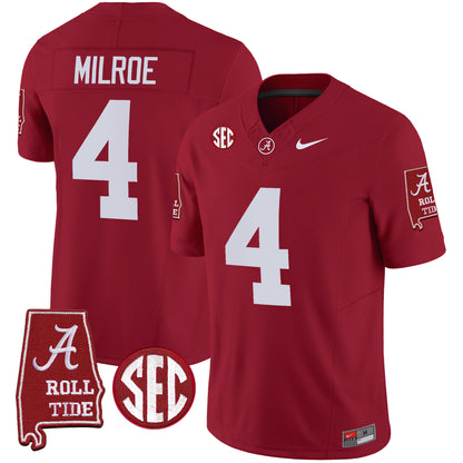 Alabama Crimson Tide Vapor Limited Jersey V5 - Alabama Map - All Stitched