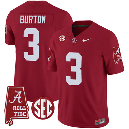 Alabama Crimson Tide Vapor Limited Jersey V5 - Alabama Map - All Stitched